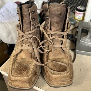 Preowned Cody James Xero Lite leather steel Toe  Brown Mens Boots -Size 12D